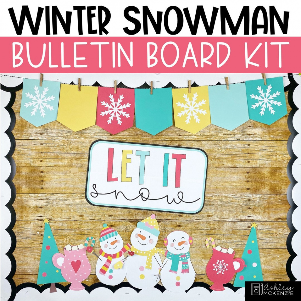 Winter Snowman Bulletin Board Kit Easy Seasonal (Download Now