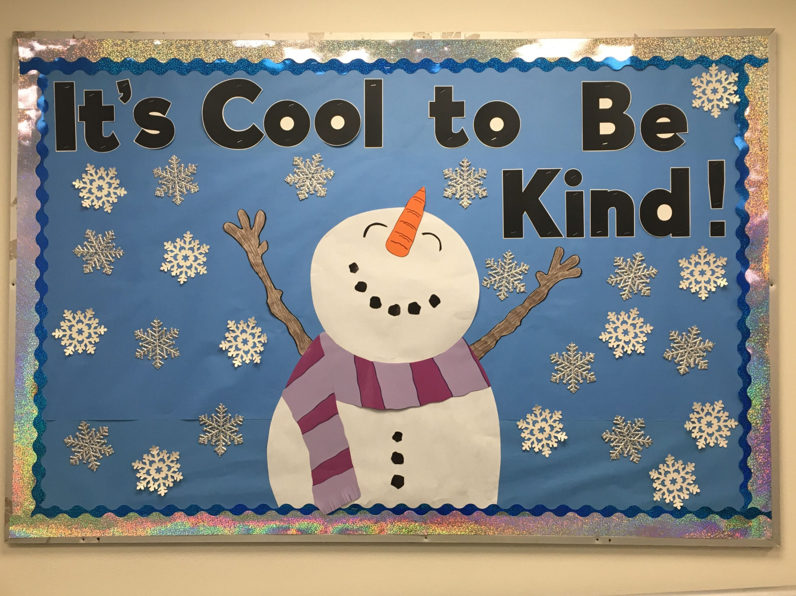 Winter Snowman Kindness Bulletin Board  Winter bulletin boards