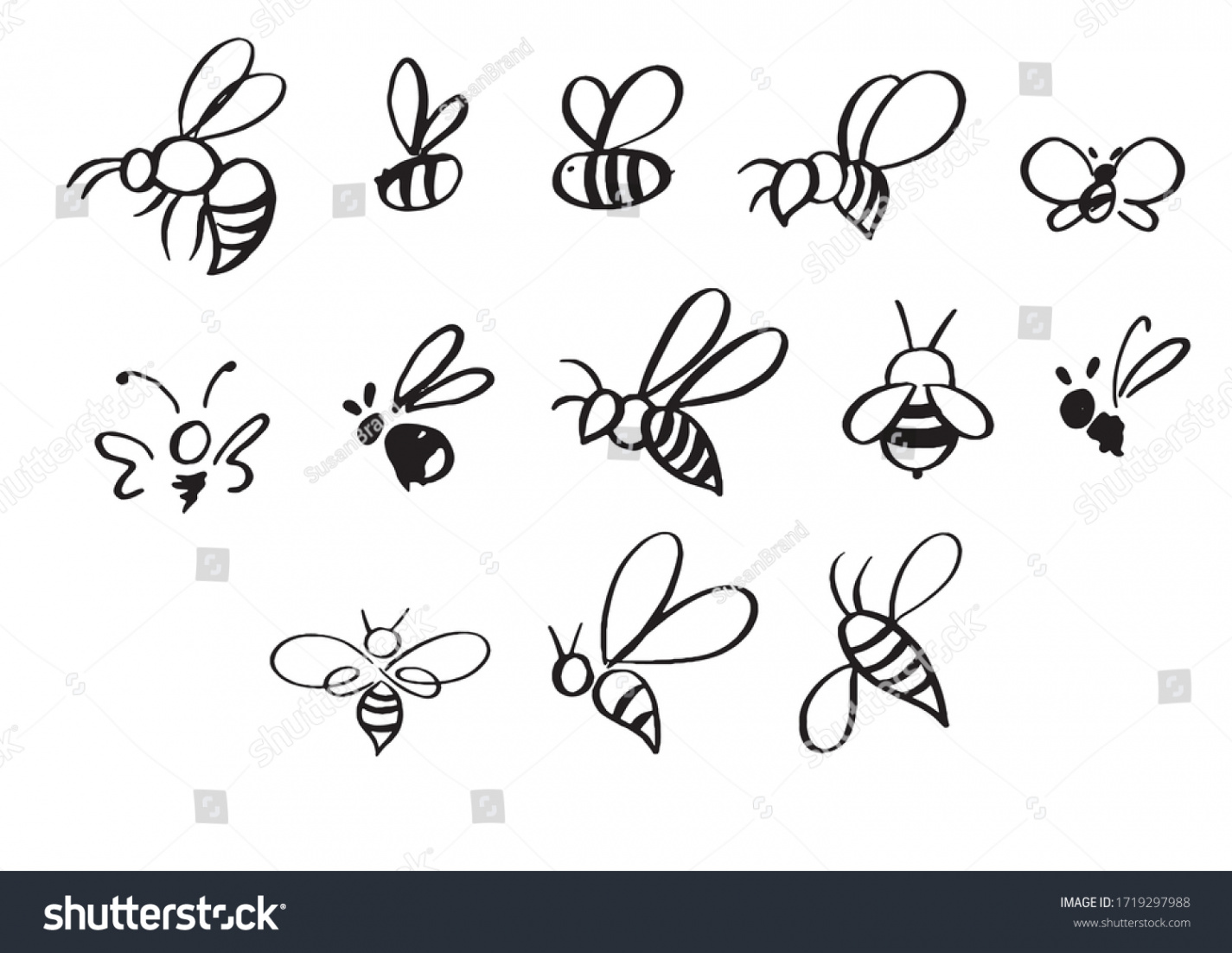 ,72 Simple Bee Drawing Images, Stock Photos, D objects