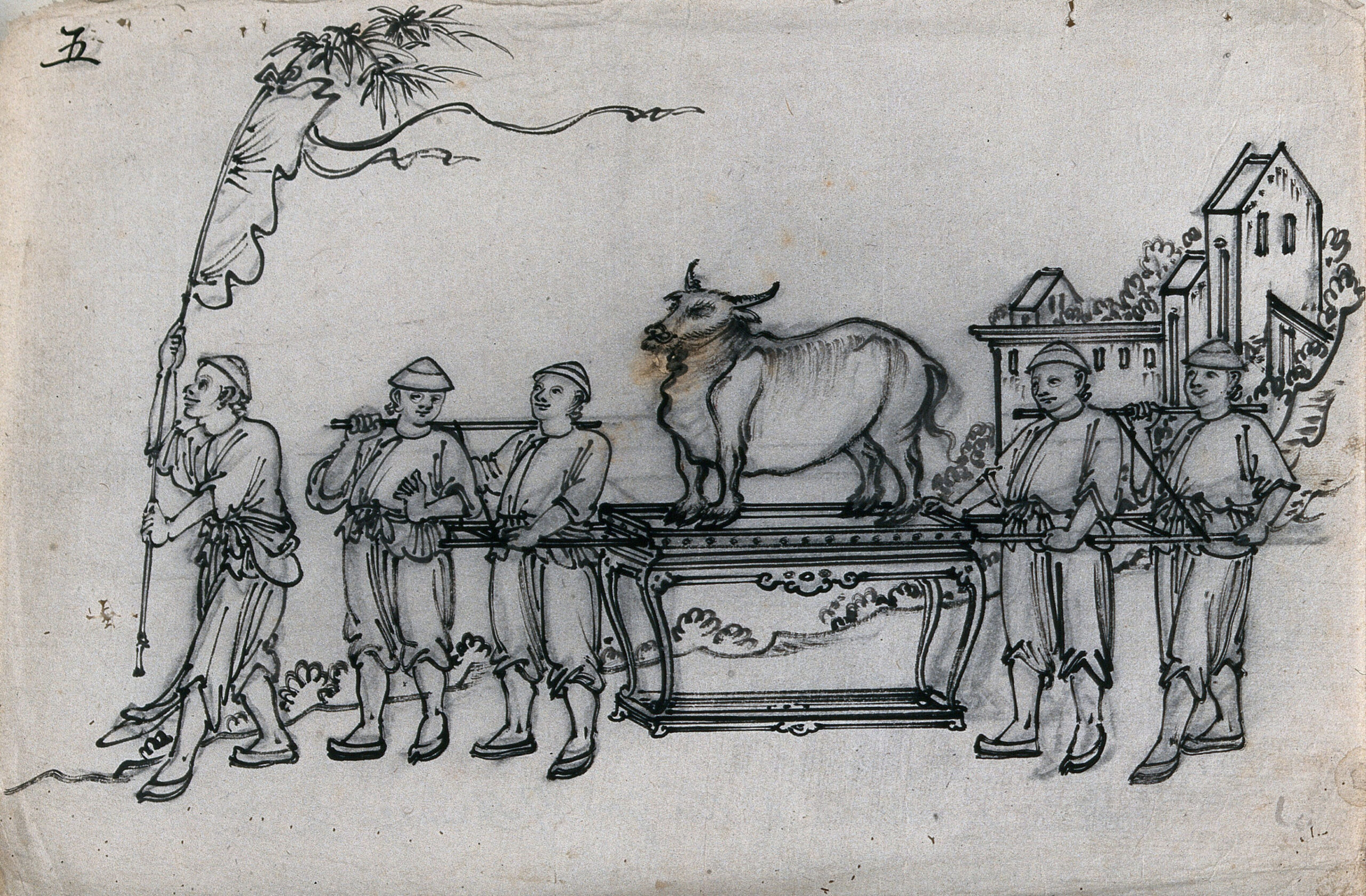 A Chinese procession in honour of the god of spring, incorporating