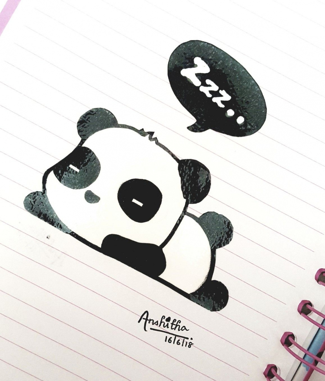 A cute panda Doodle ~ Anshitha  Graffiti doodles, Cute panda