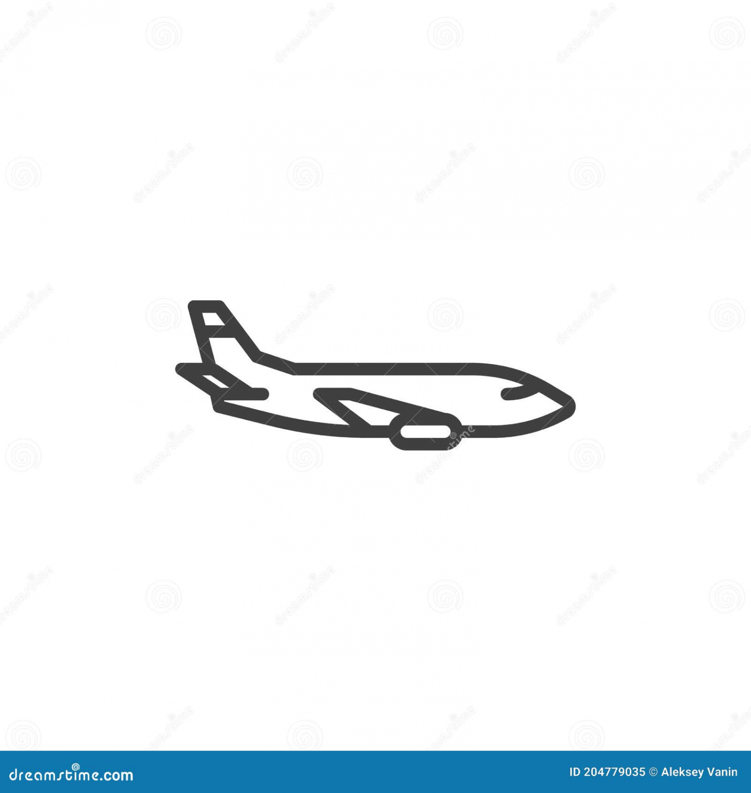 Airplane Side View Line Icon Stock Vector - Illustration of view