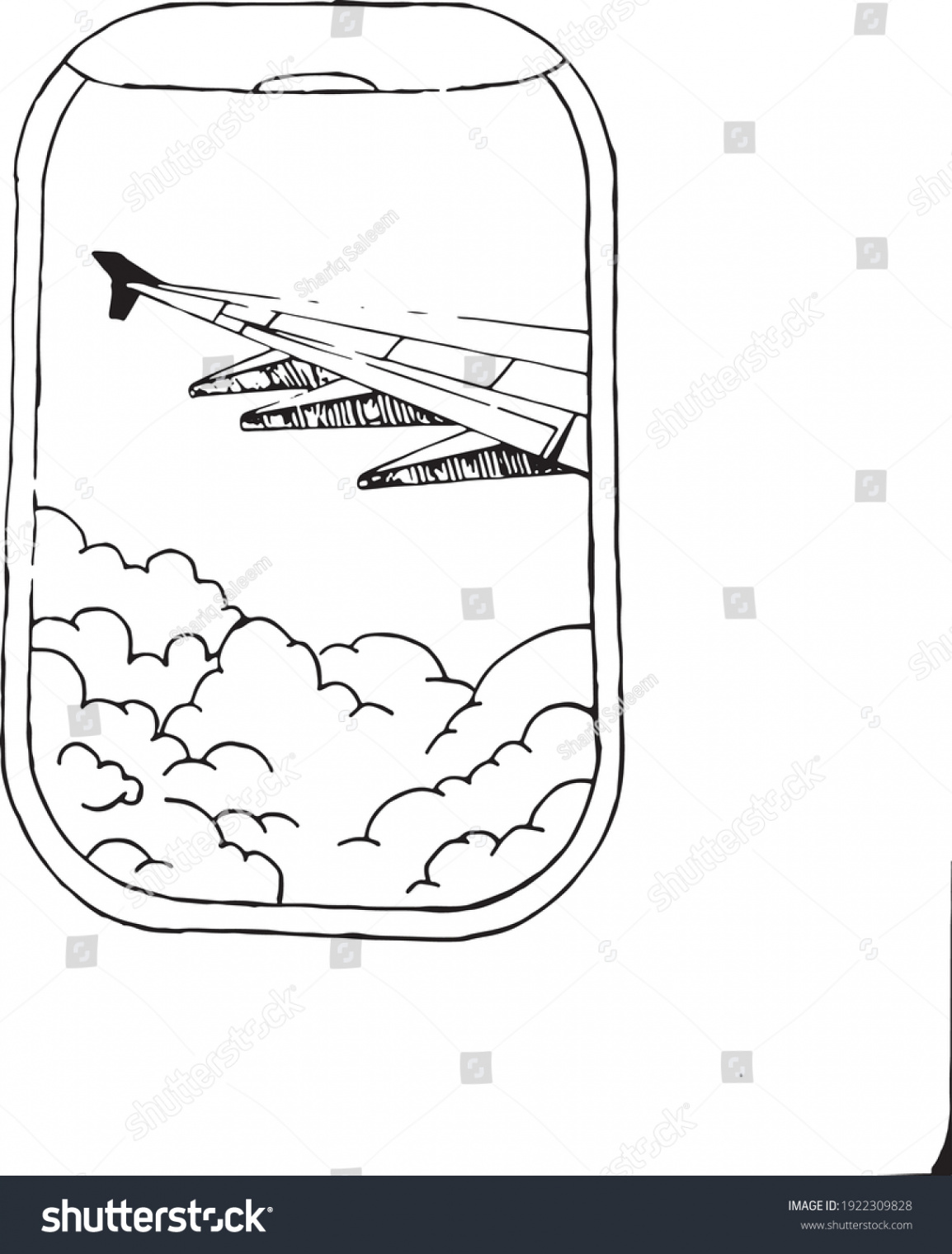 Airplane Window Sketch Images, Stock Photos, D objects