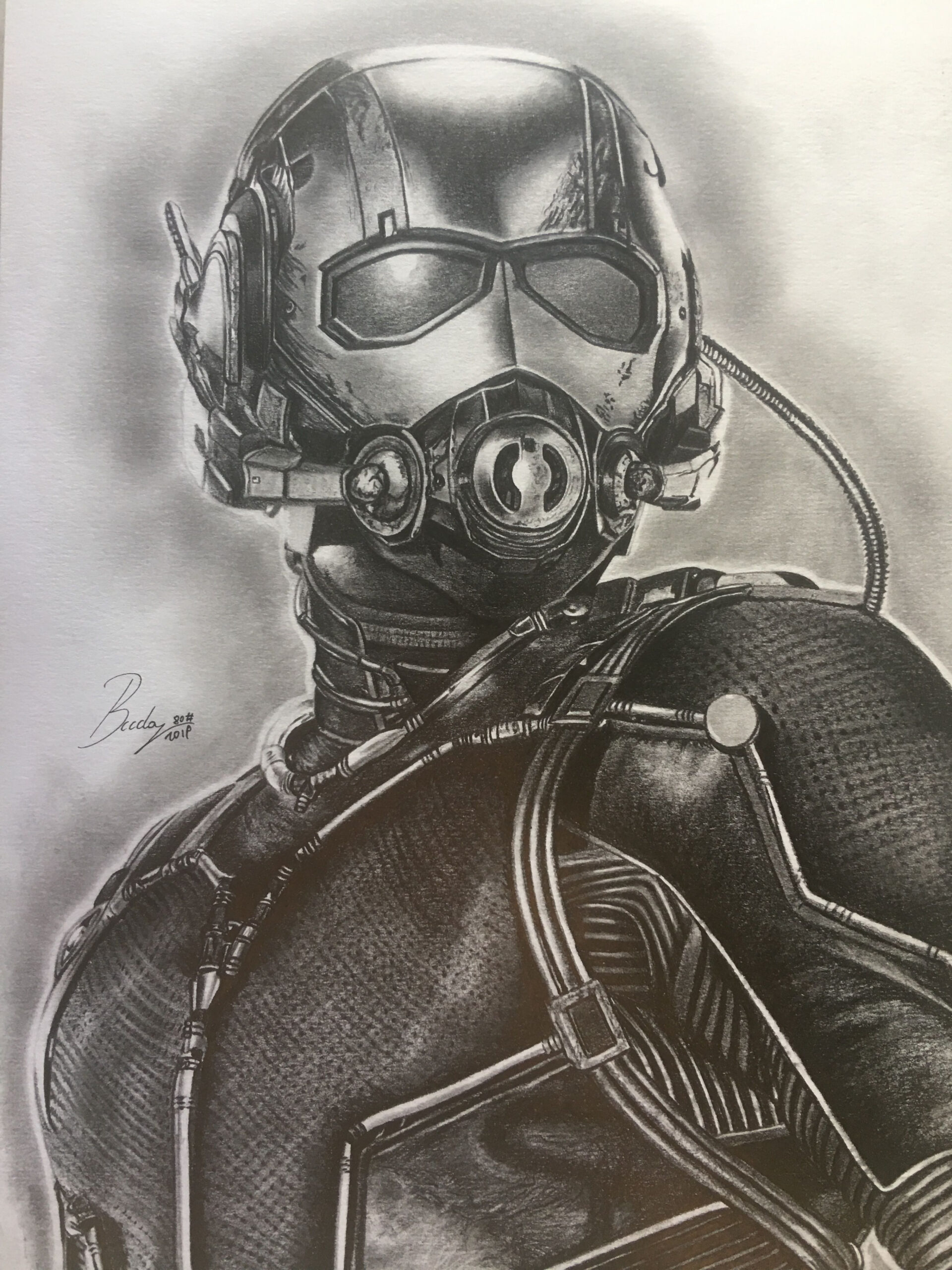 Ant-man graphite pencil portrait  Marvel art drawings, Marvel