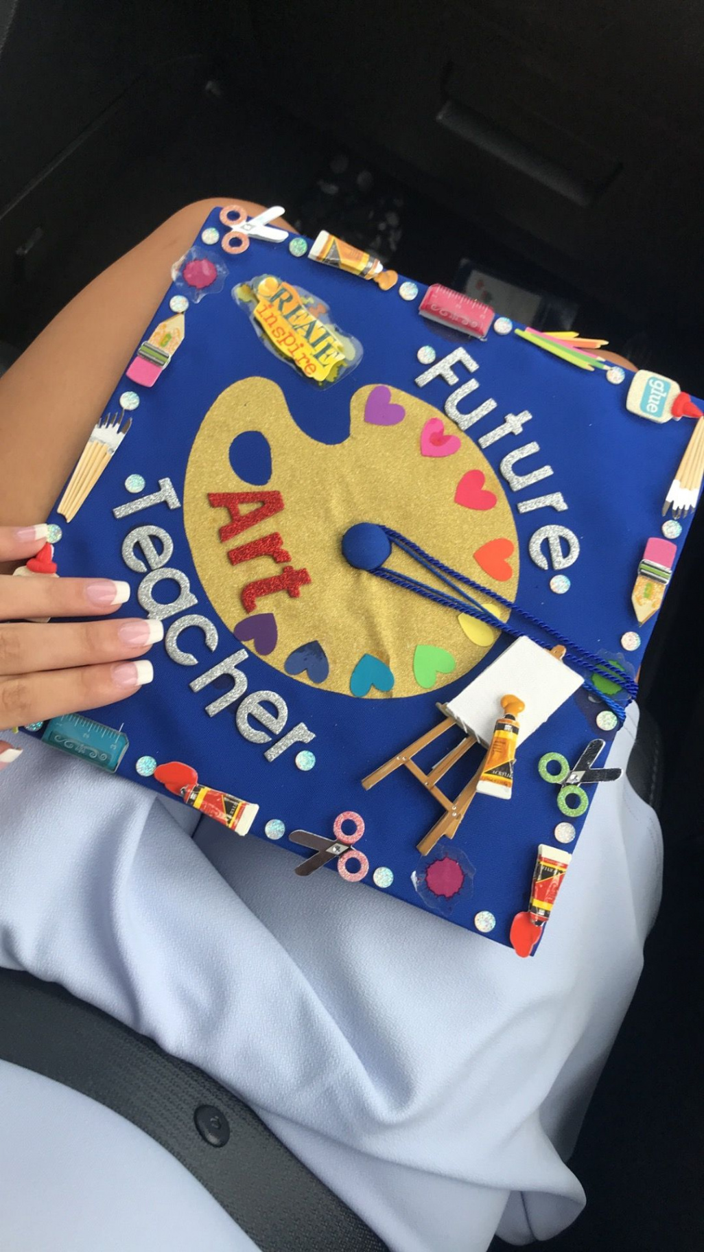 Art Teacher Graduation Cap #futureartteacher #graduation