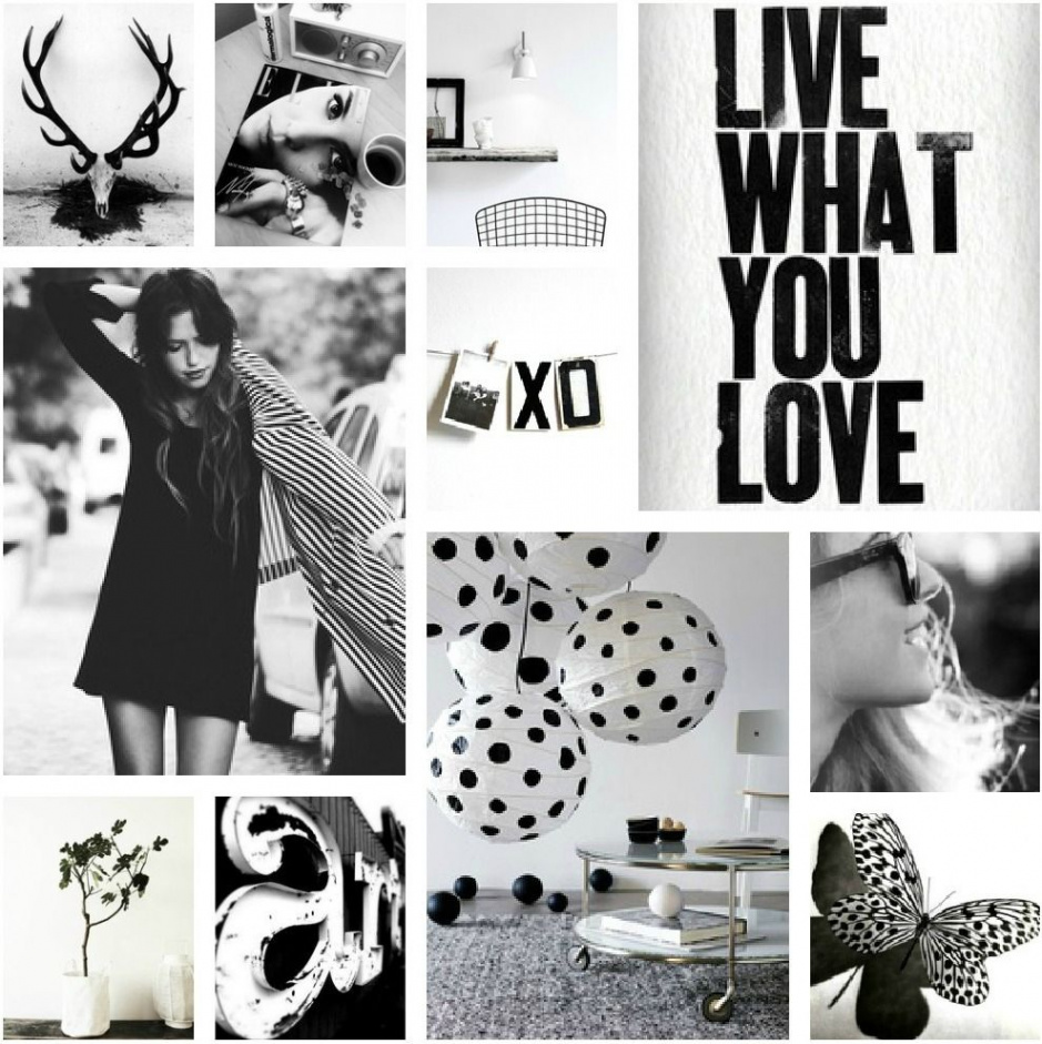 Be inspired! NB X  Black and white, Beautiful collage, Mood board