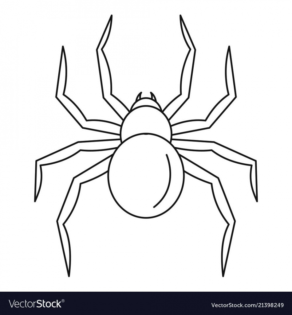 Black widow spider icon outline style vector image on VectorStock