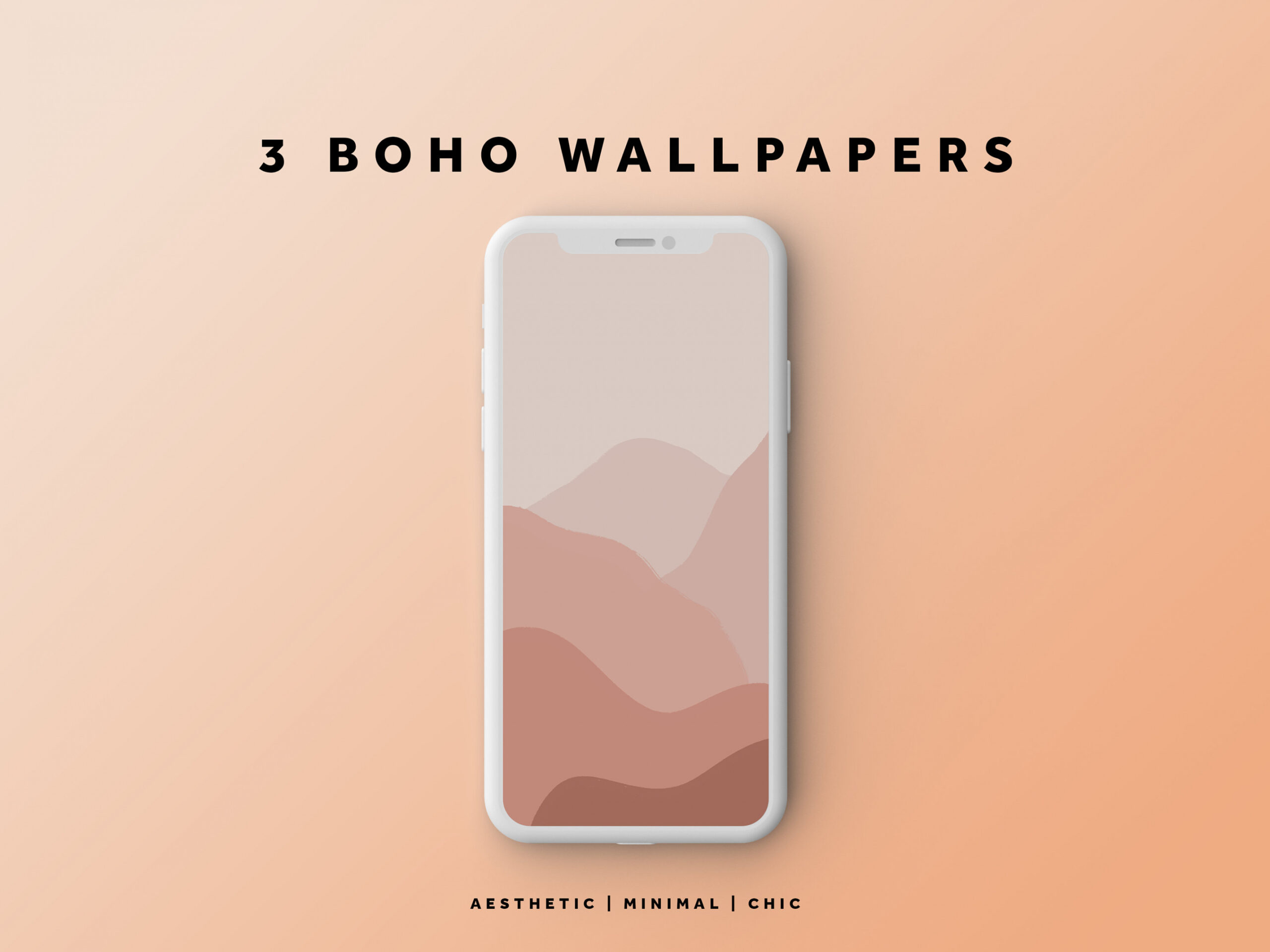 Boho Aesthetic iPhone Wallpapers  Pink/Beige Boho Instant Download PNG  Wallpaper