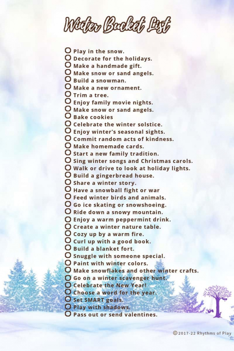 Bucket List of Fun Winter Activities for Kids and Adults - Rhythms