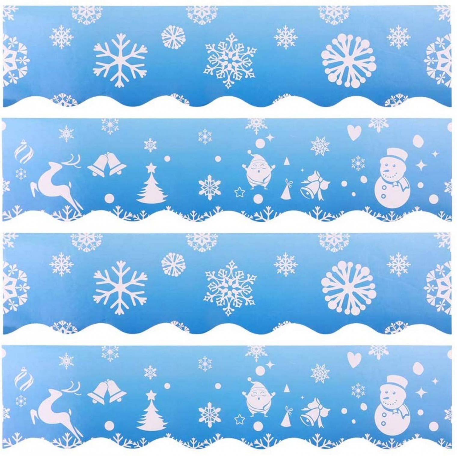 Bulletin Board Borders,  Sheets Snowflake Christmas Decoration Borders  Bulletin Borders Stickers for Holiday Classroom School Bulletin Board,