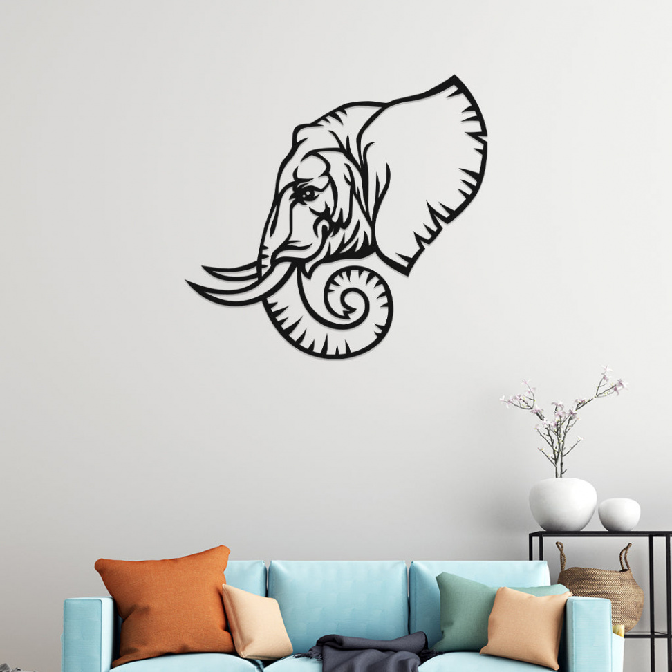 Buy D Look Elephant Face Metal Wall Art Online in India @ Best