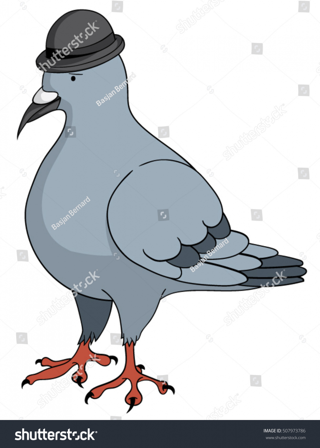 Cartoon Pigeon Wearing Hat Stock Vector (Royalty Free)