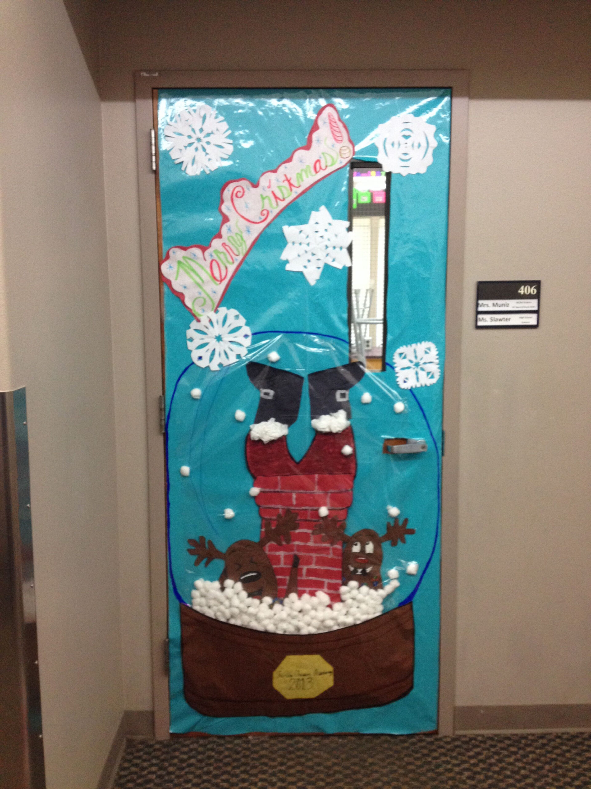 Christmas door decoration for a contest