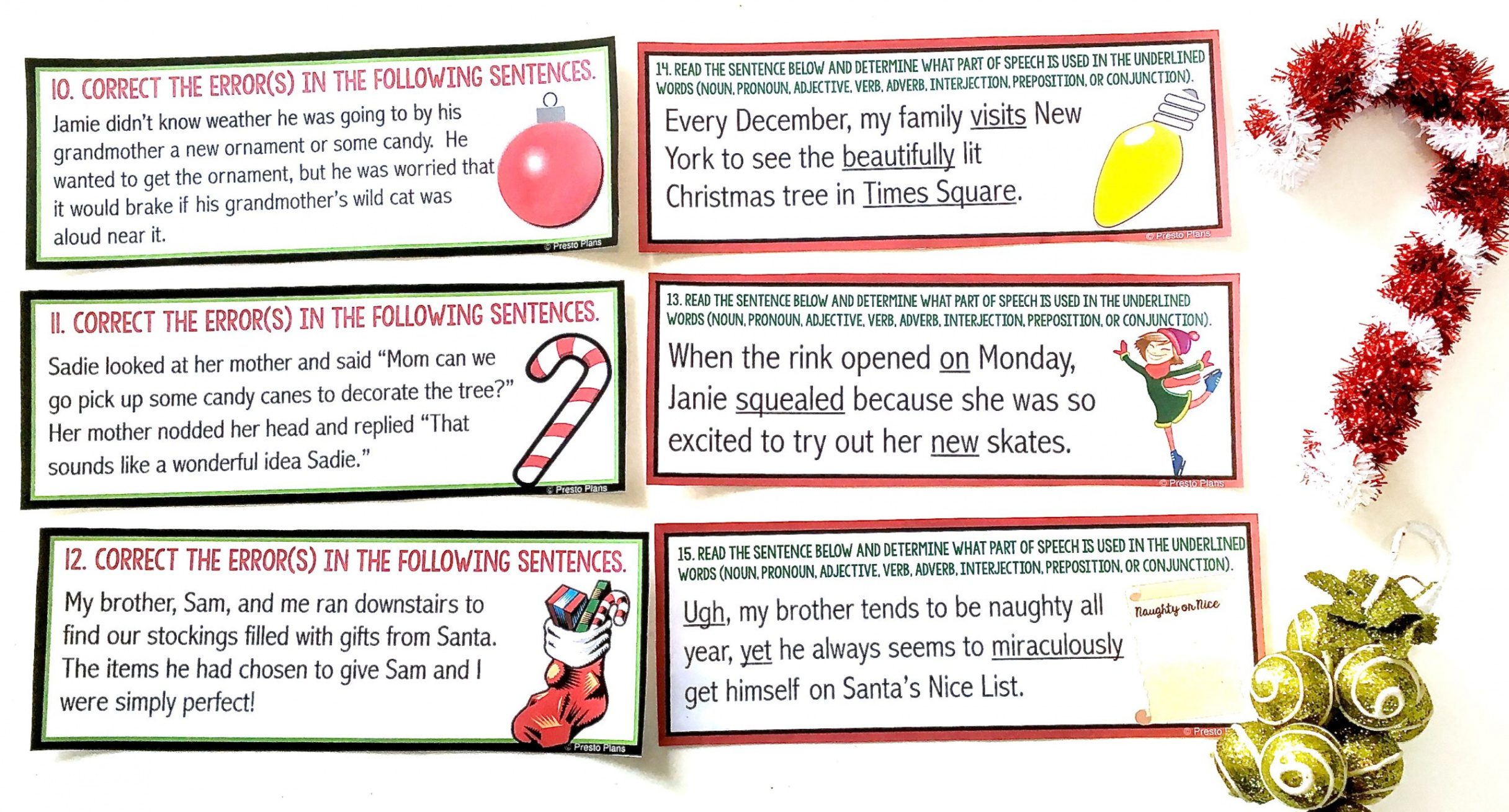 Christmas Middle School ELA Activities that Get Students Moving