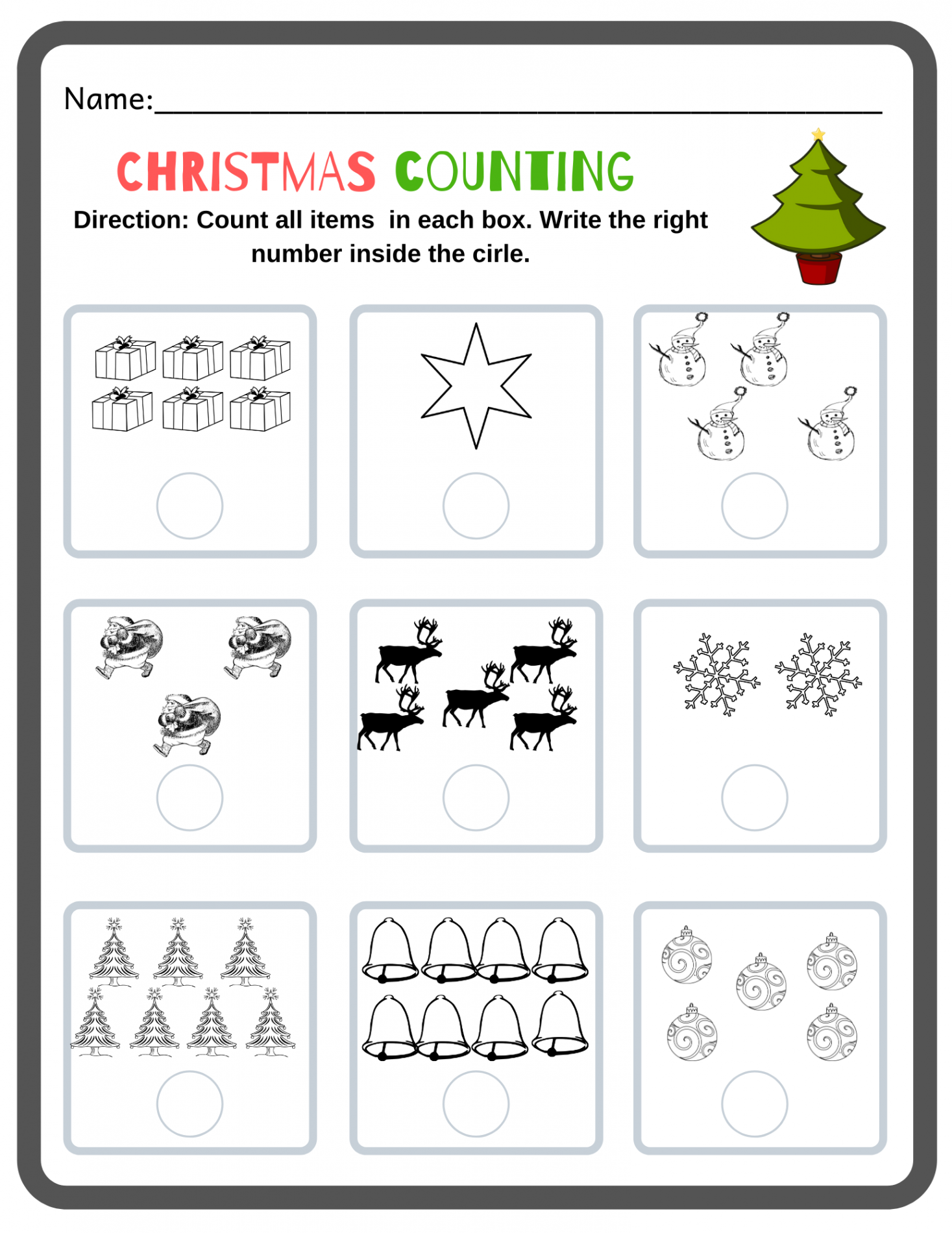 Christmas Preschool Math Activity  Made By Teachers