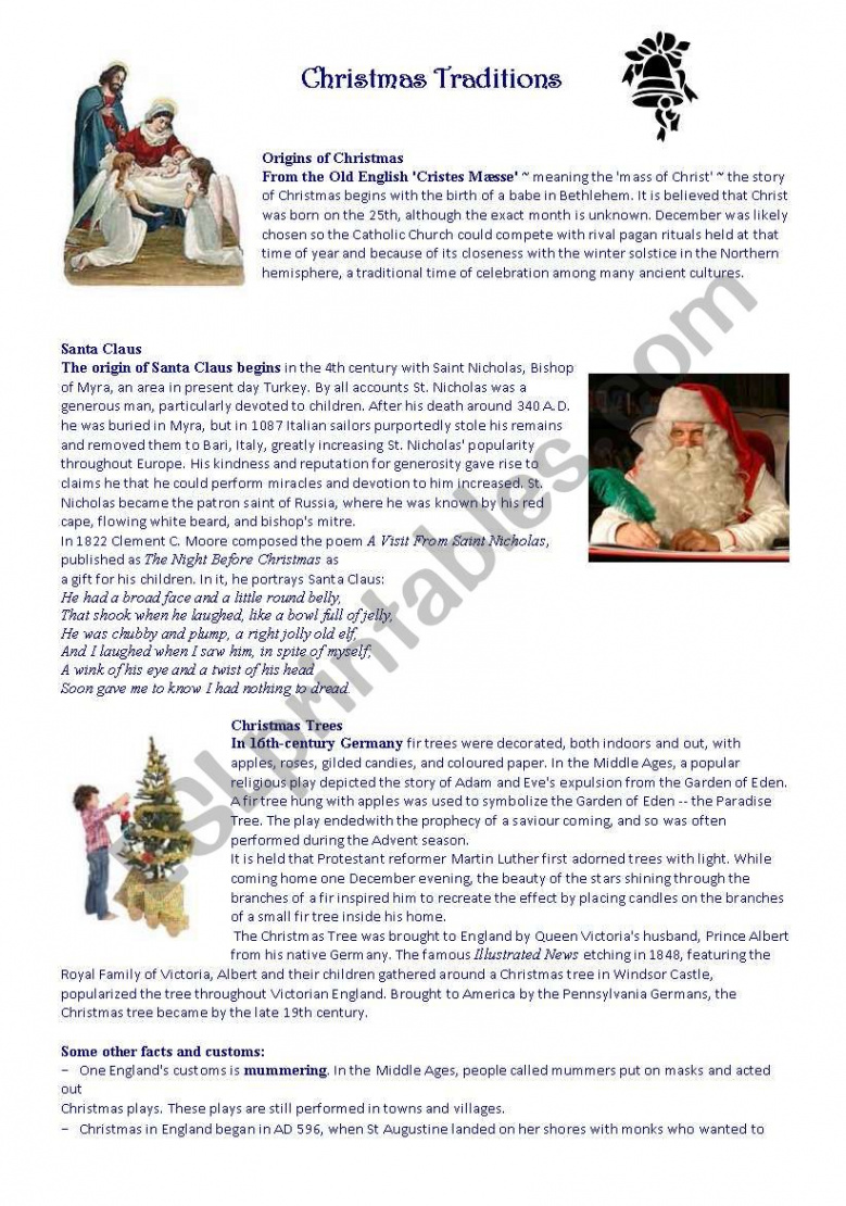 Christmas Traditions Quiz - intermediate/upper-intermediate - ESL