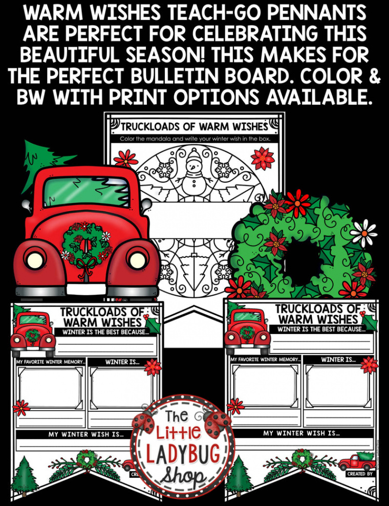 Christmas Truck December Writing Bulletin Board – Schoolgirl Style