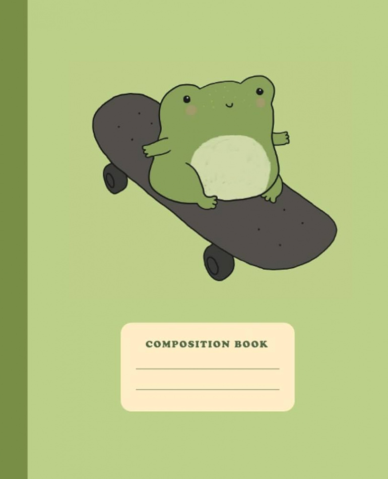 Composition Book: Frog on Skateboard  College Ruled Lined