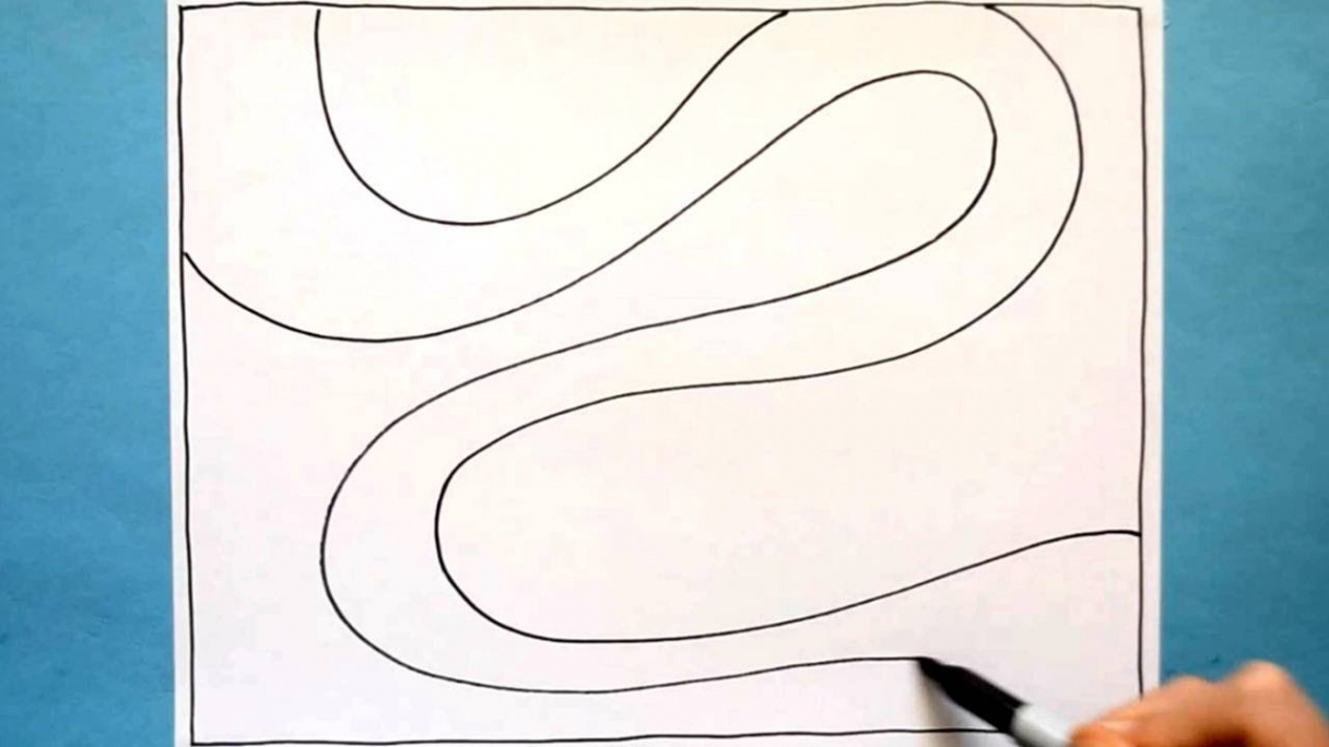 Cool D Worm Line Illusion Drawing / Daily Art Therapy / Day