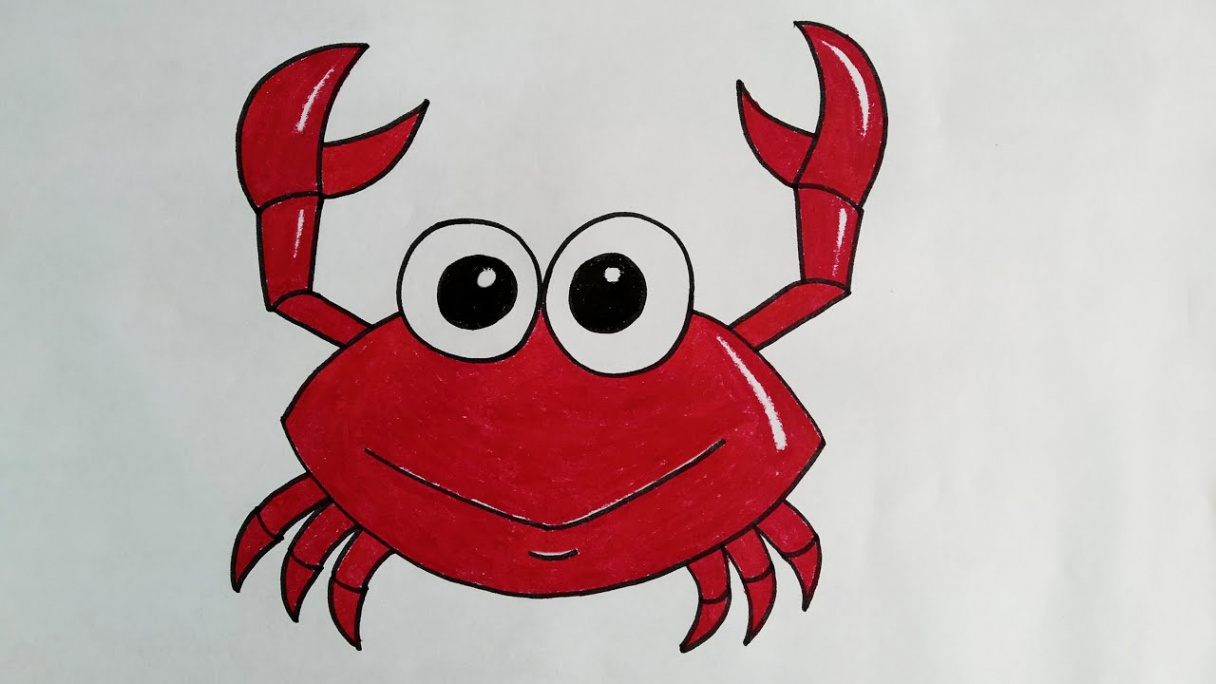 Crab Drawing For Kids  Crab Drawing Easy Step By Step  Crab Drawing  Colour  How to Draw a Crab