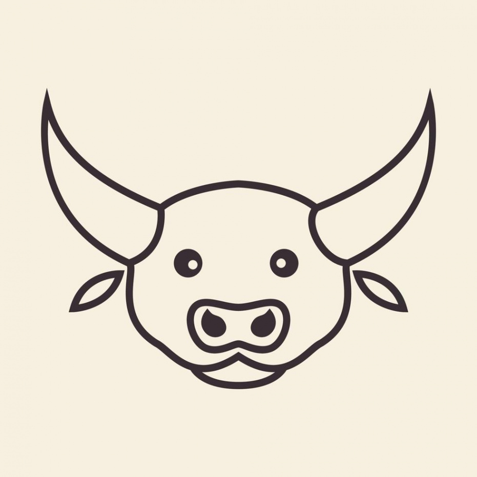 cute face buffalo hipster logo design vector graphic symbol icon