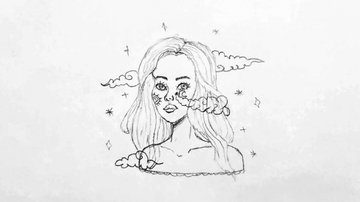 ☁ cute girl drawing • easy drawing ideas『 𝕒 𝕖 𝕤 𝕥 𝕙 𝕖 𝕥 𝕚 𝕔 』