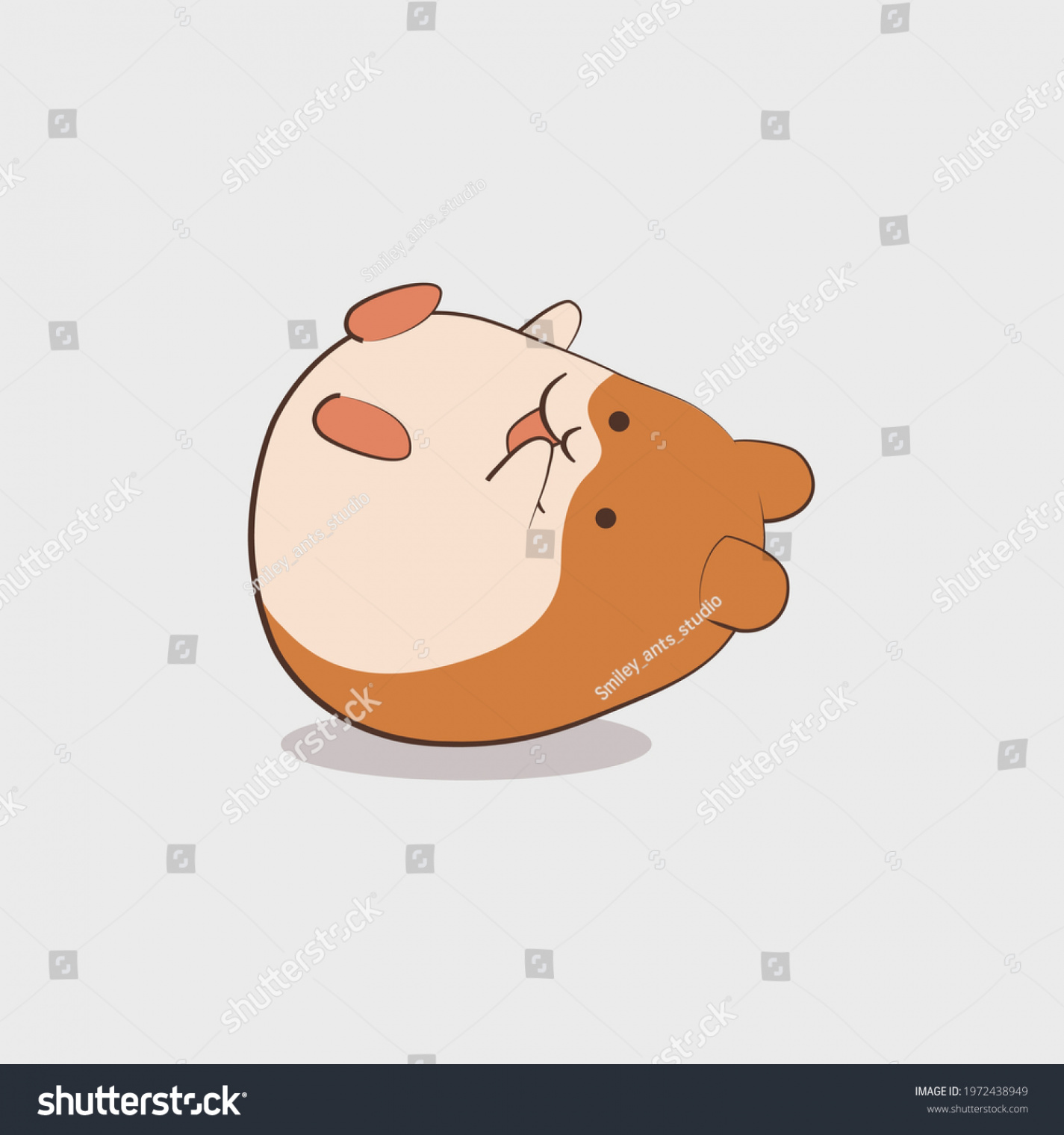 Cute Hamster Lying Down Vector Design: vector de stock (libre de