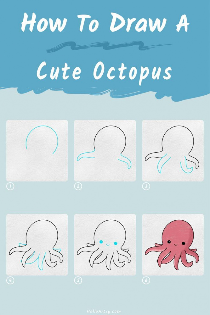 Cute Octopus Drawing  Octopus drawing, Cute easy drawings