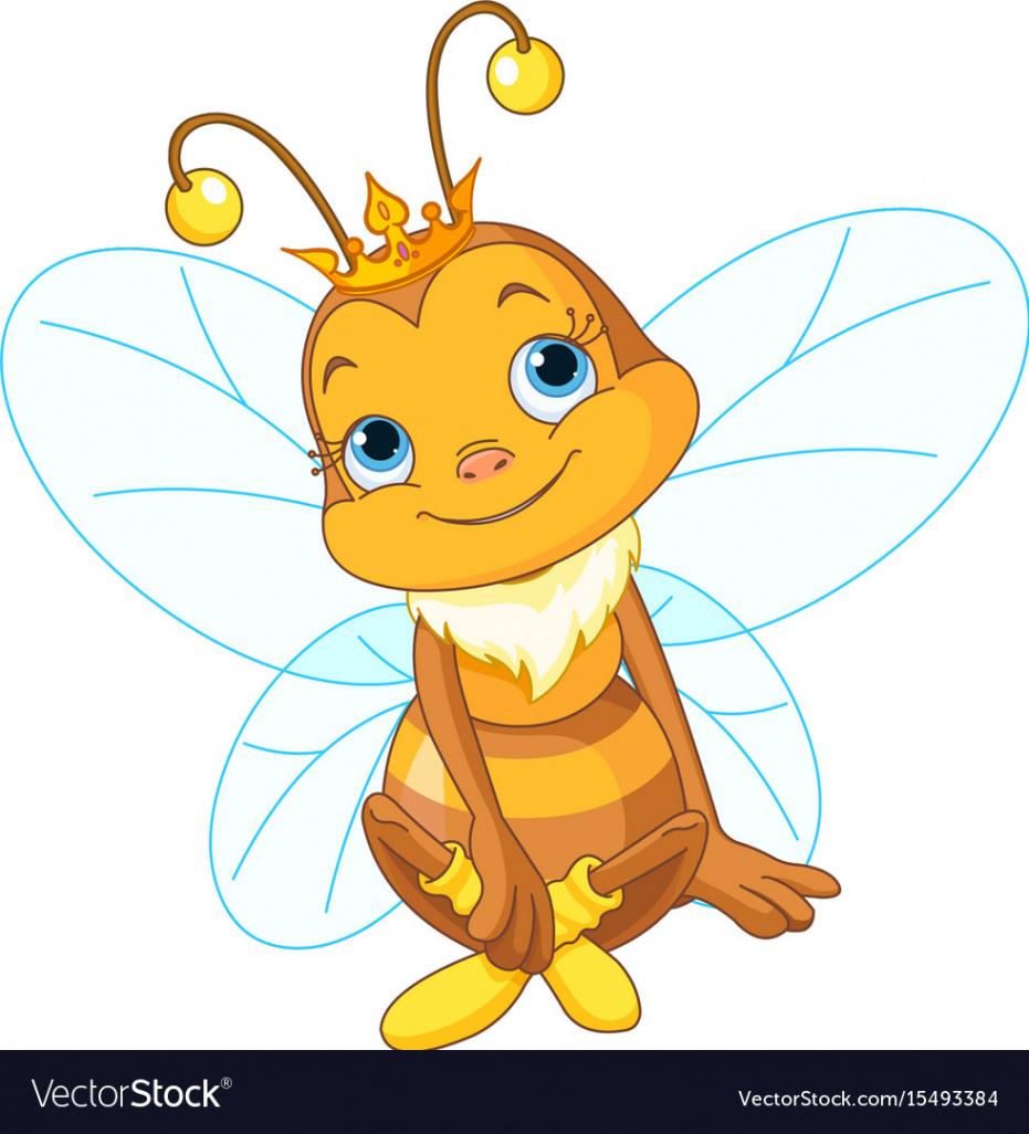 Cute queen bee Royalty Free Vector Image - VectorStock