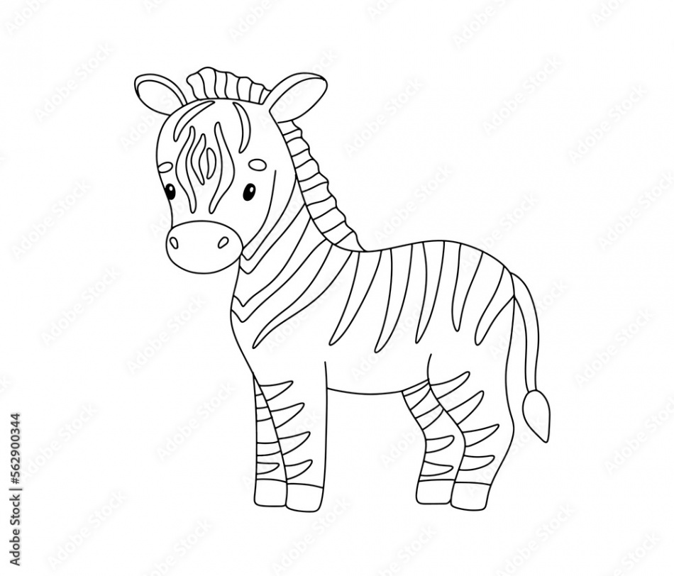 Cute zebra in line style