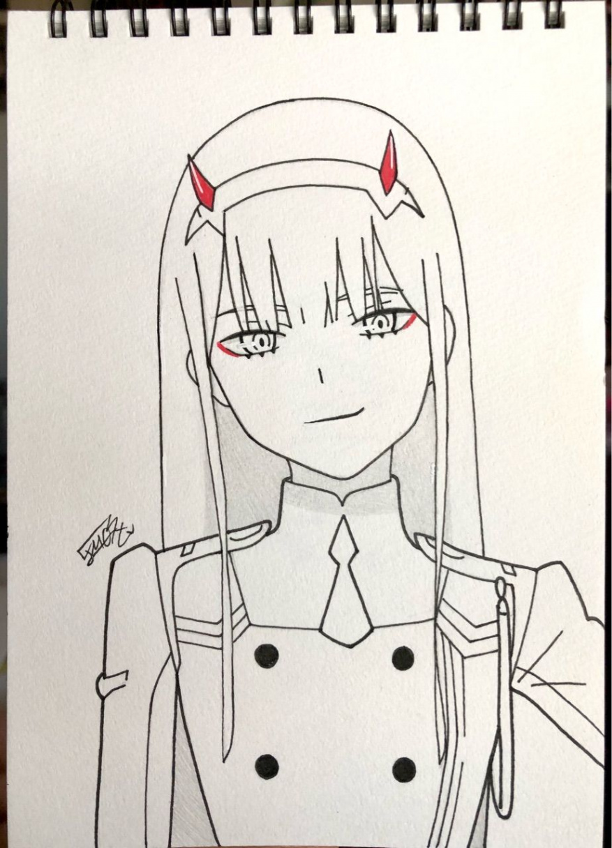 Darling in the Franxx -  : Zero Two Sketch/ Fanart  Anime