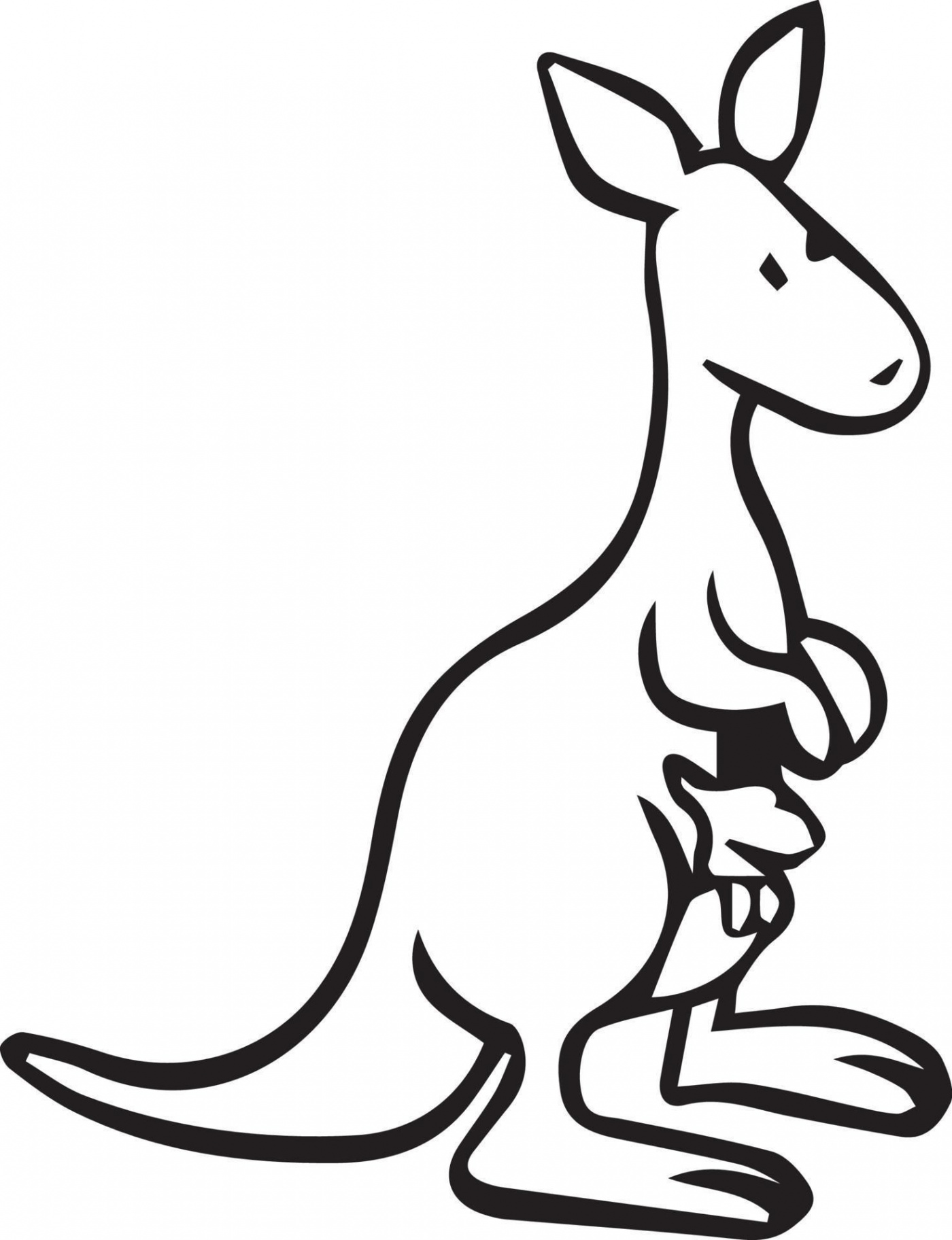 Download kangaroo coloring page cute cartoon drawing illustration