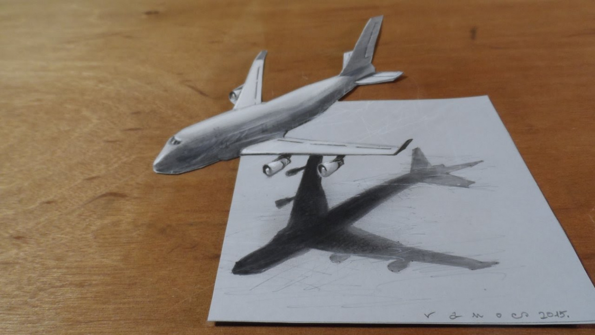 Drawing Airplane - How to Draw D Airplane, Boeing  - D Flight Illusion