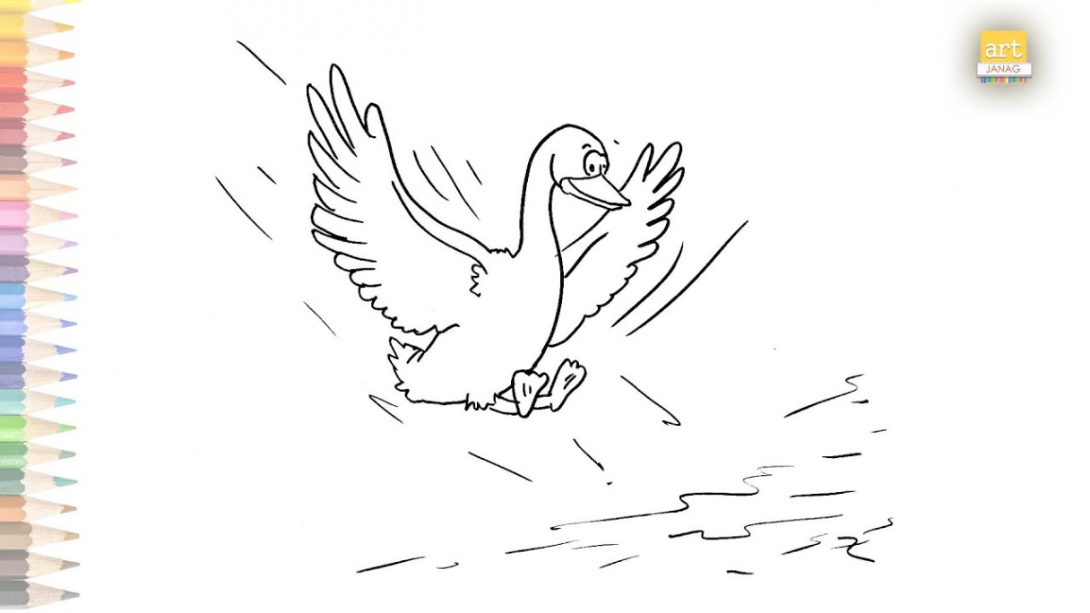 Duck jumping into water drawing easy  How to draw A jumping duck step by  step  drawing tutorials