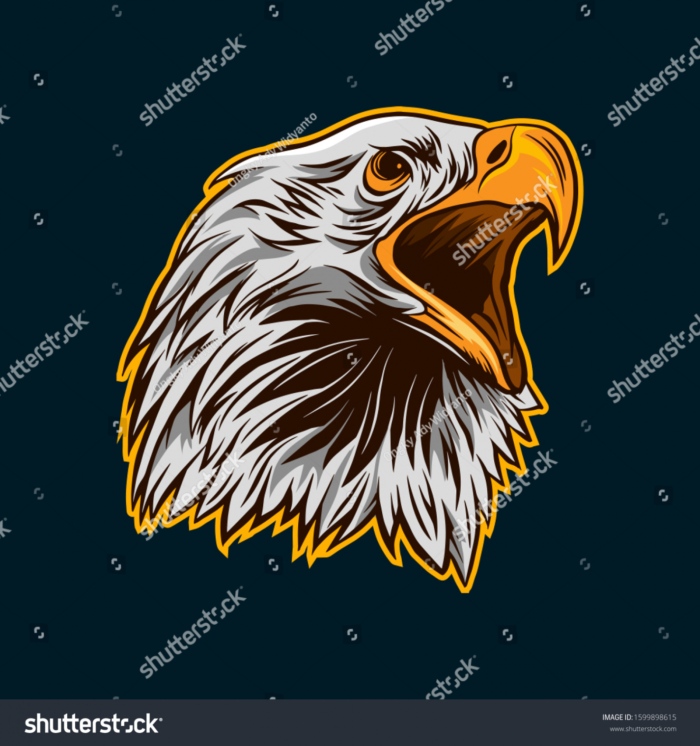 Eagle Head Vector Illustration Open Mouth Stock Vector (Royalty