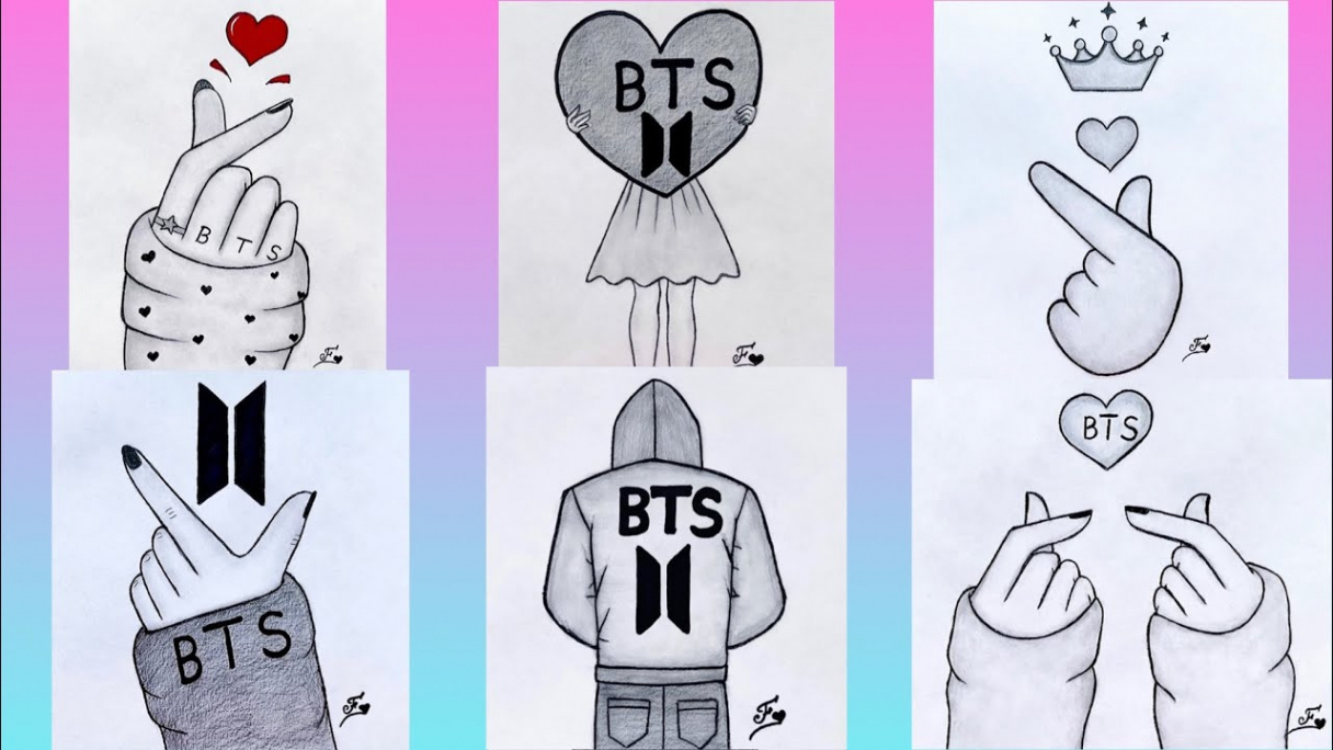 Easy BTS drawing ideas  BTS Army drawing  BTS pencil sketch