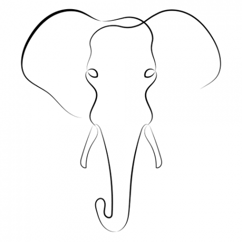 Elephant - One Line Drawing - One Line Art - Rare One Line