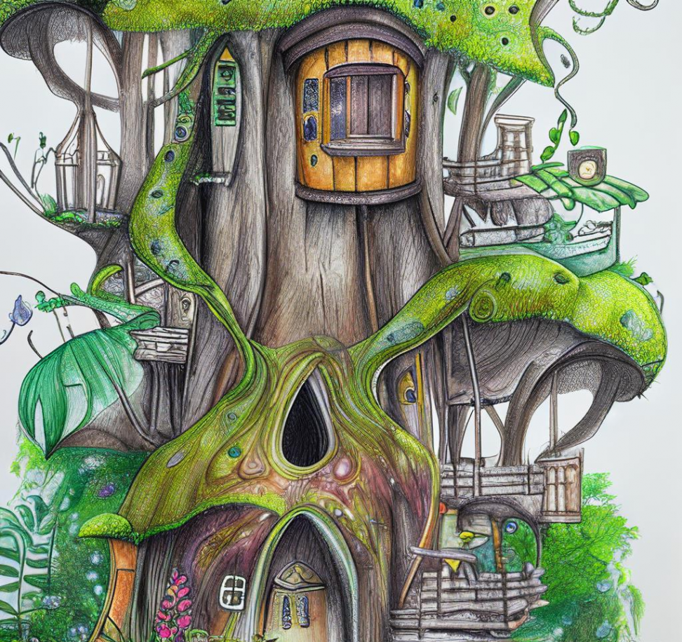 Fairy Village Sketch  by mgmirkin on DeviantArt