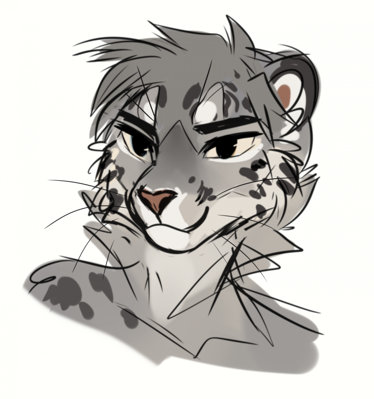 felt like drawing a snow leopard again!! they cute