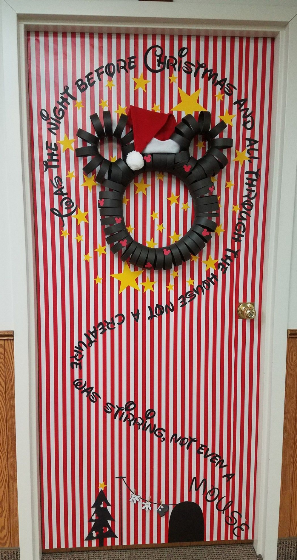 Festive Mickey Mouse Christmas Door Decor