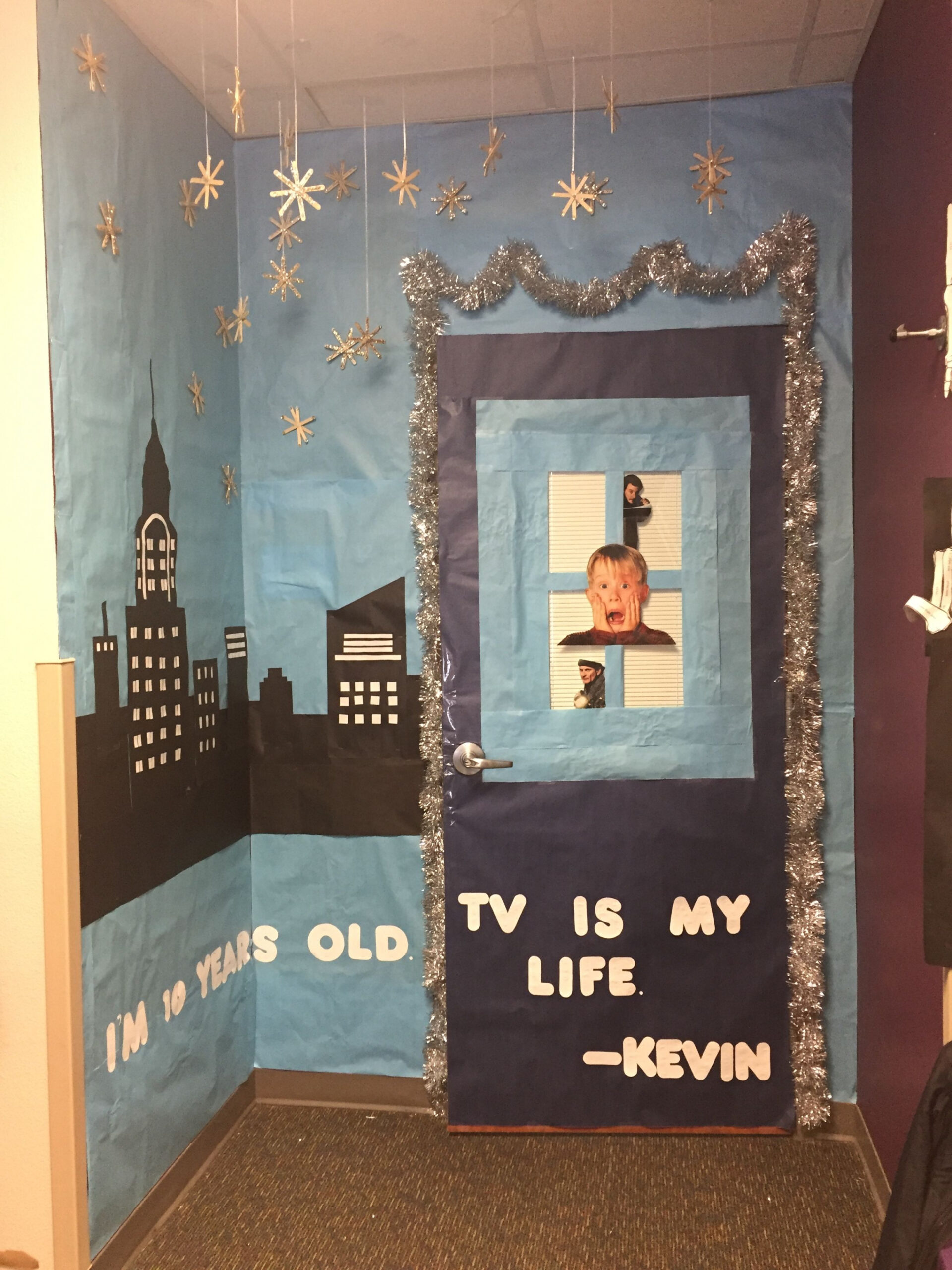 Festive rd Grade Door Decoration with Home Alone Theme