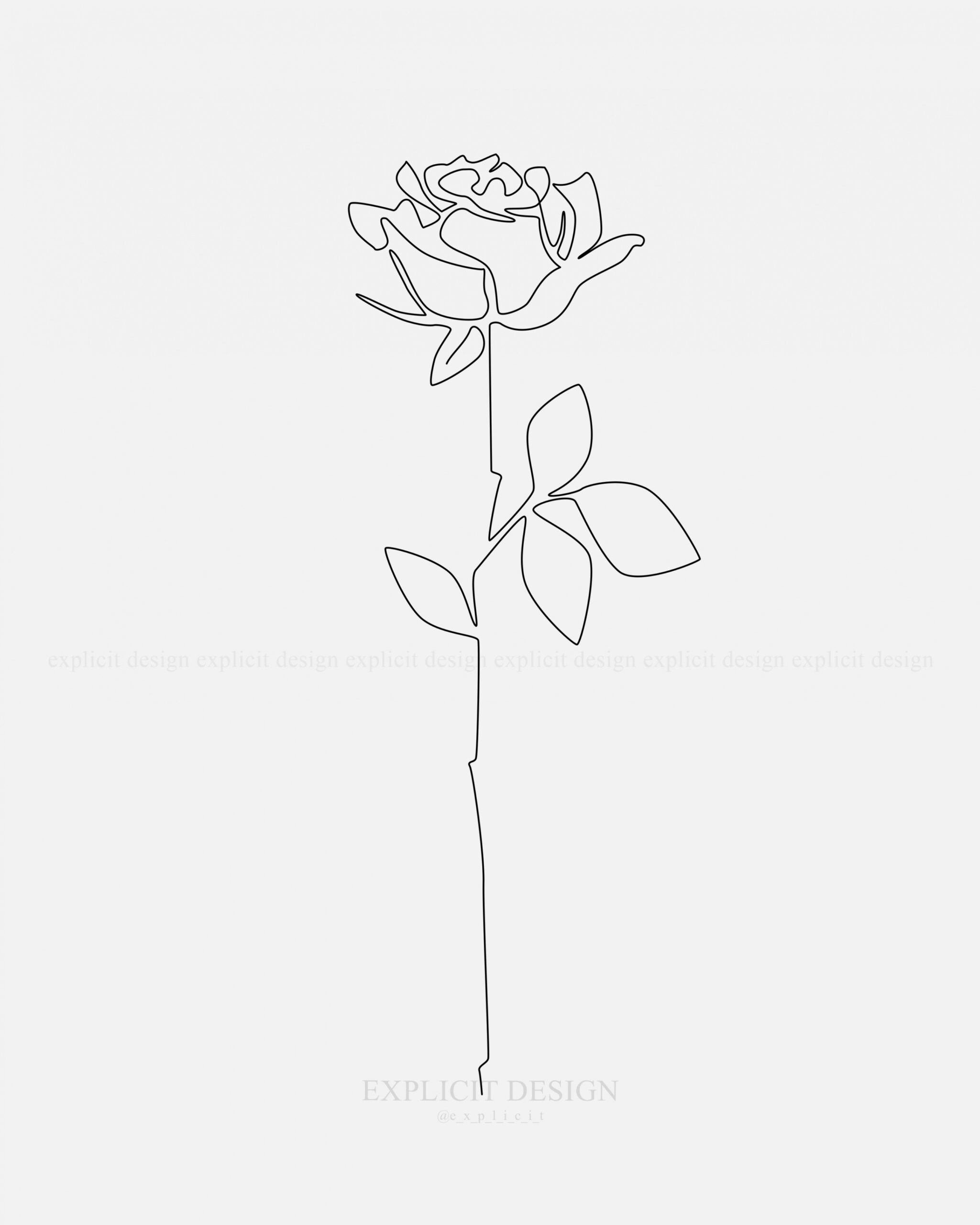 Fragile Rose Art Print by Explicit Design  Rose line art, Line