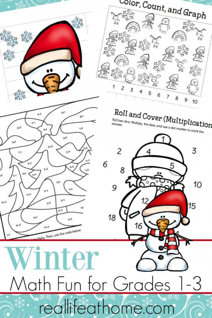 Fun Printable Packet of Winter Math Worksheets for st - rd Grade