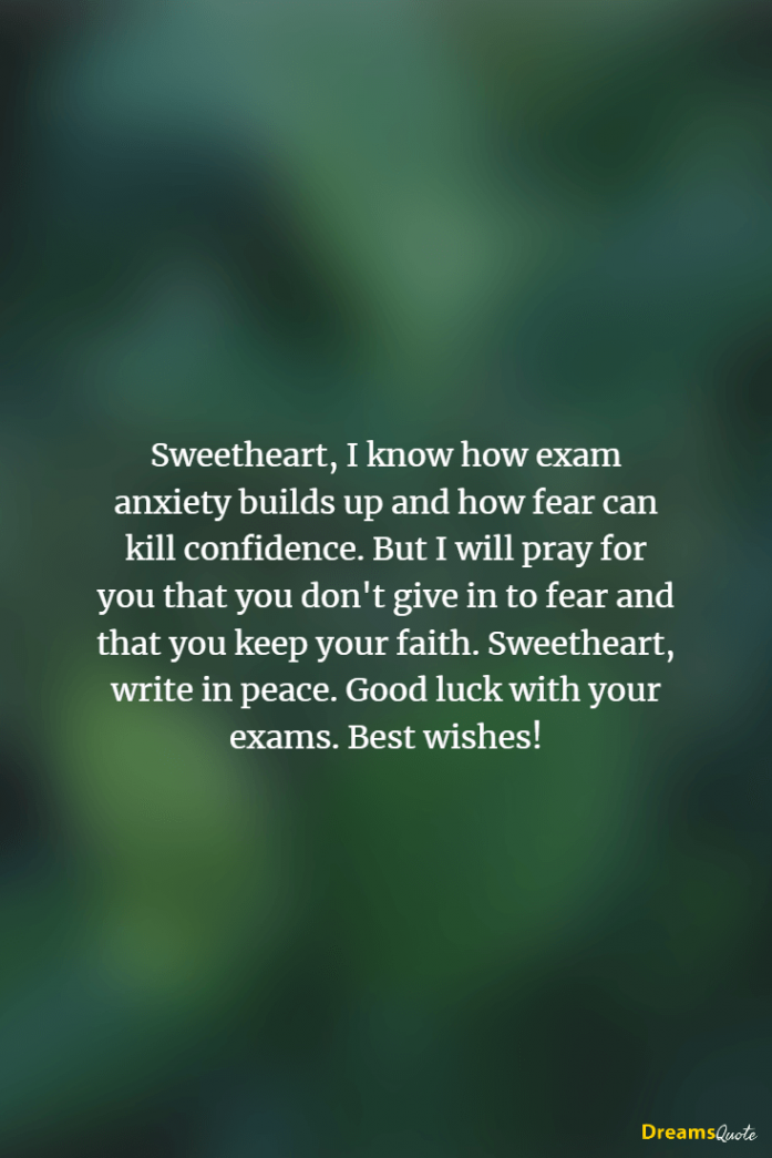 Good Luck Messages For Exams For Boyfriend - Dreams Quote