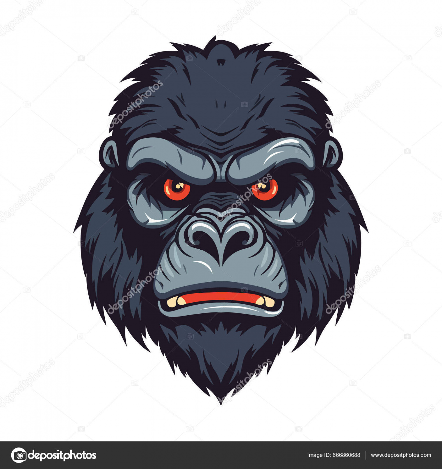 Gorilla Head Logo Design Abstract Drawing Gorilla Face Cute