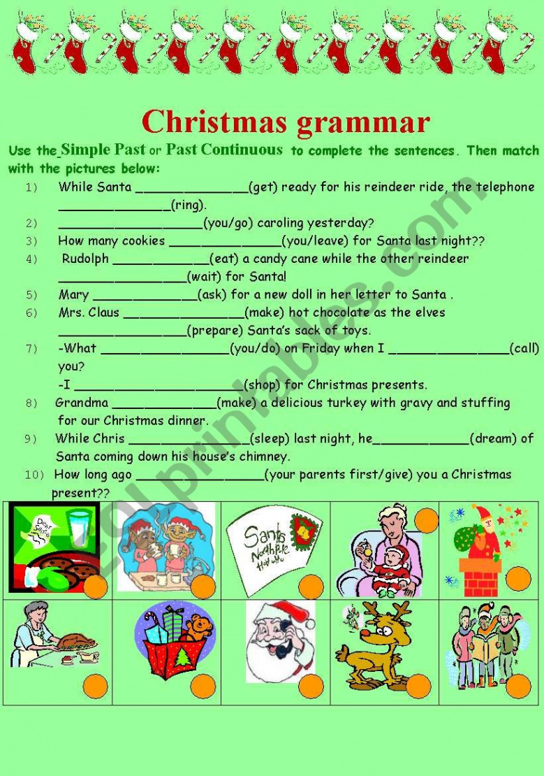 grammar and christmas - ESL worksheet by sofiateach