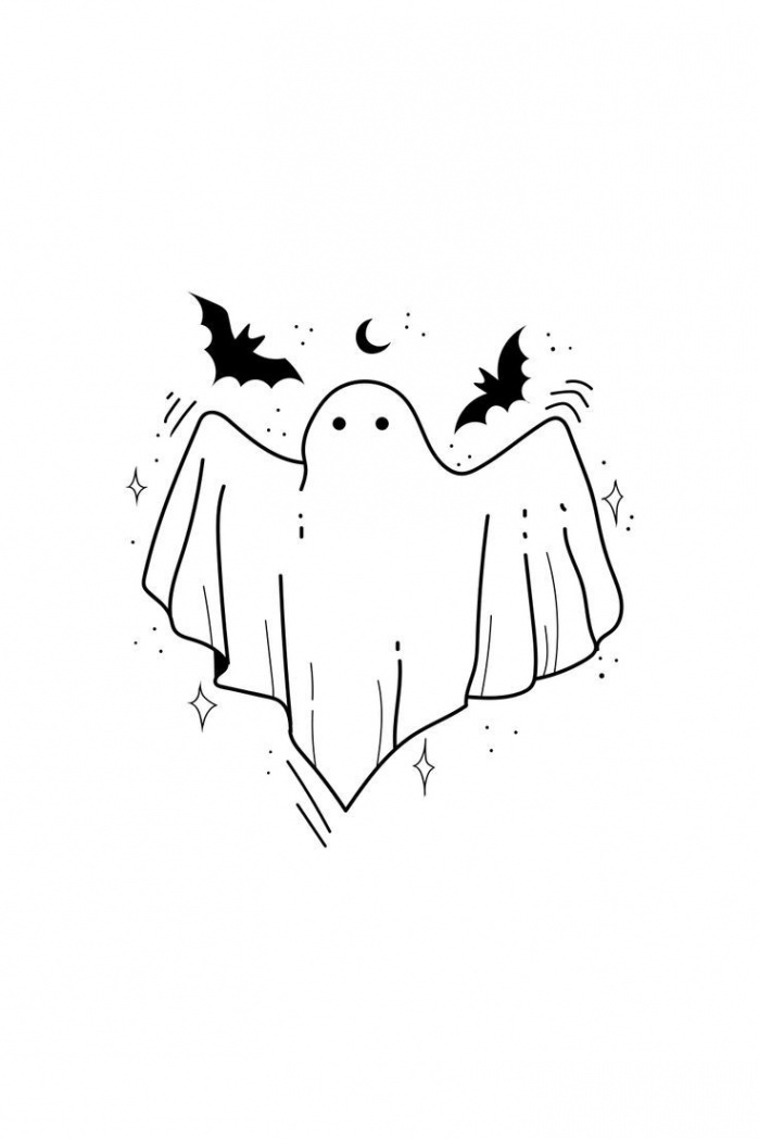 Halloween Ghost Drawing  Ghost drawing, Halloween drawings, Ghost