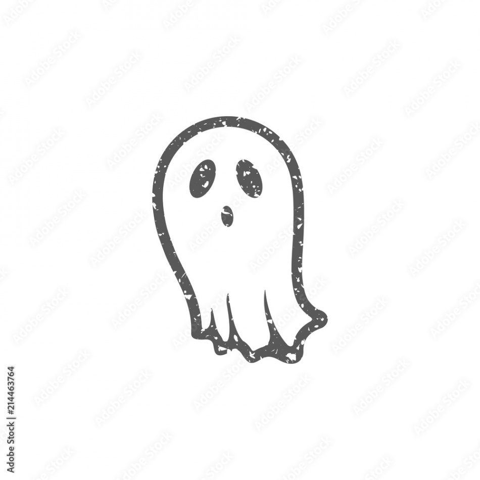 Halloween ghost icon in grunge texture