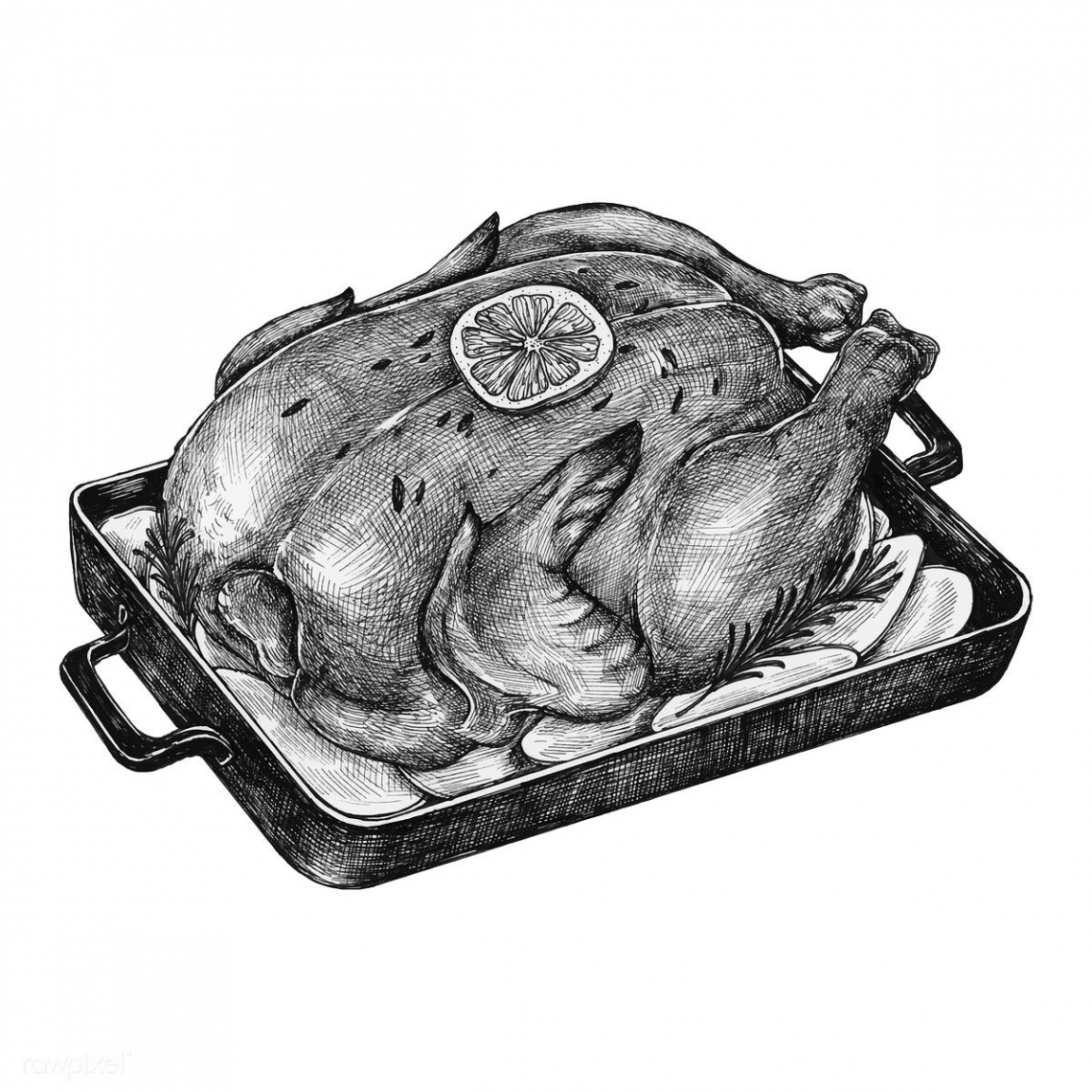 Hand-drawn roasted chicken menu  premium image by rawpixel