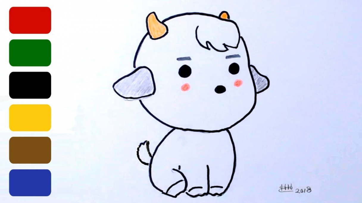 How to Draw a Baby Goat - Kid